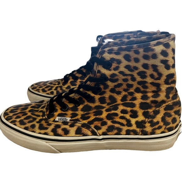 Vans Hi High Top Shoes Leopard Cheetah Print Sneakers - Picture 4 of 8